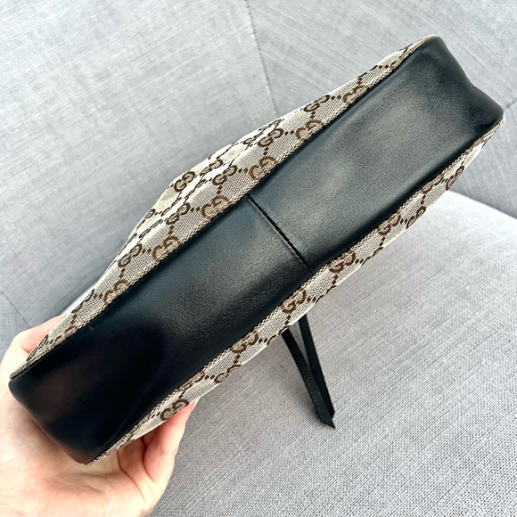 Gucci Monogram bag Canvas and black leather - Picture 5 of 10